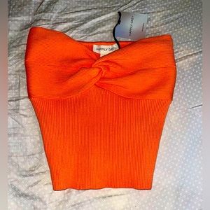 Happily Grey Women’s Cross Over Tub Top Size M Peachy/Orange